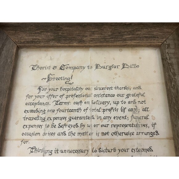 The Hobbit Thorins Invitation Hand Made Framed Picture Bilbo Thorin And Company - Picture 3 of 9